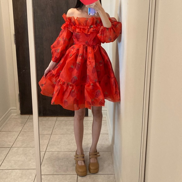 Selkie Strawberries Cherub Dress NWT XXS - Picture 1 of 2